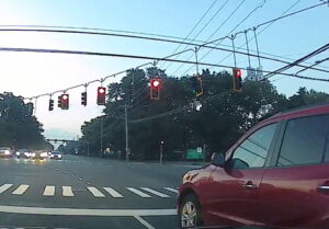 Car stopped at red light