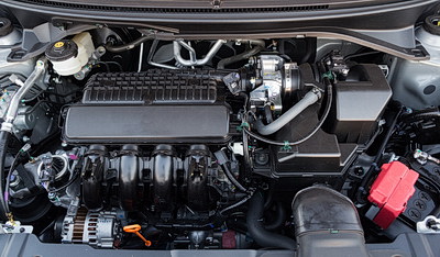 Photo view of what's under the hood of a car