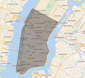 Congestion pricing zone map